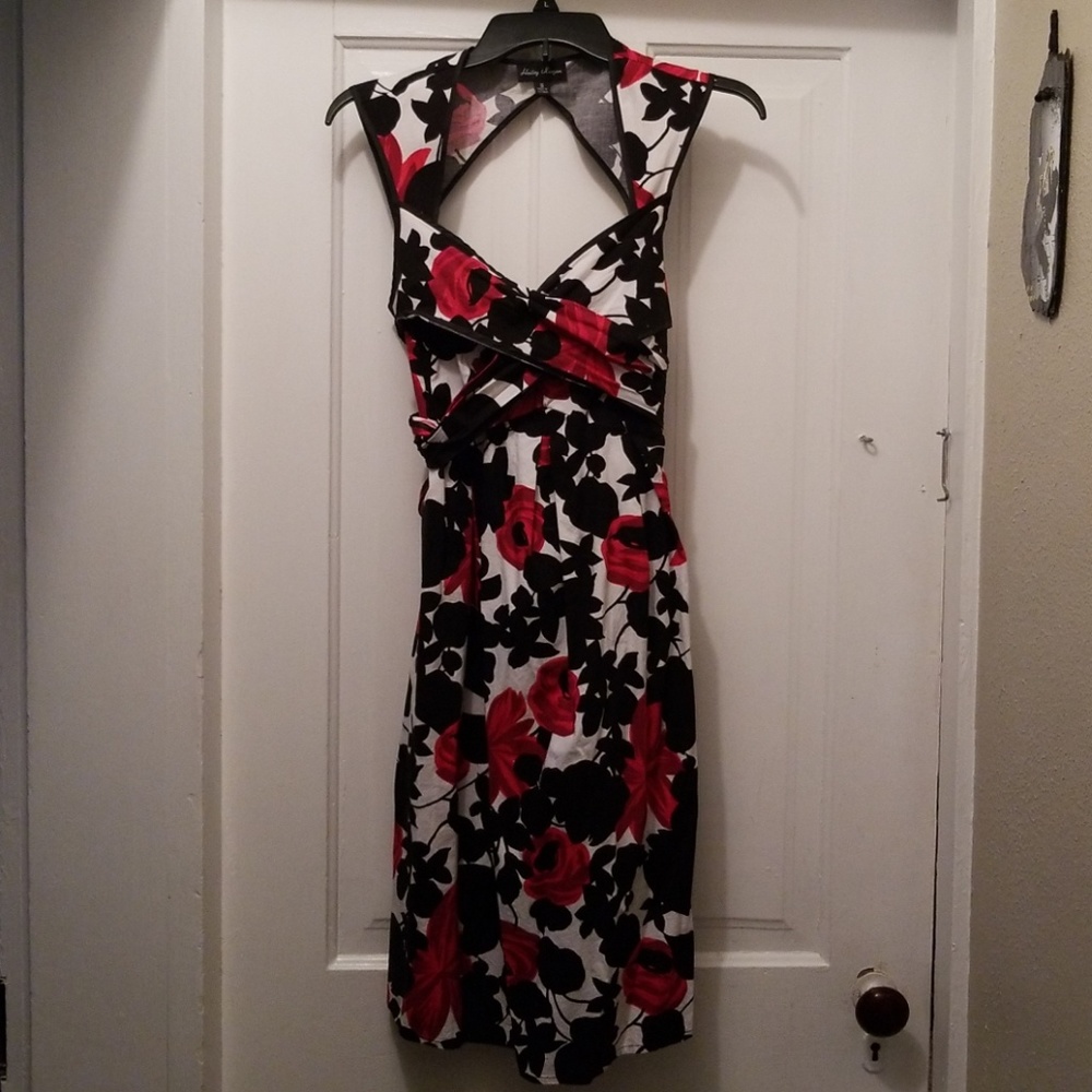 black and white with red Rose's dress
